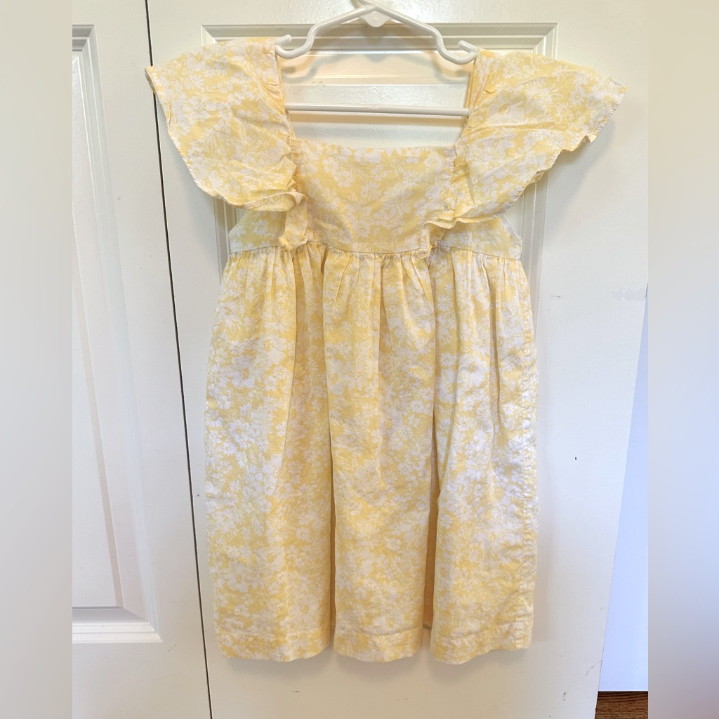 Pretty Yellow And White Floral Print Dress By Edgehill Collection
